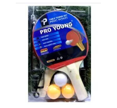 Pro Young Table Tennis Racket Set with 3 Balls
