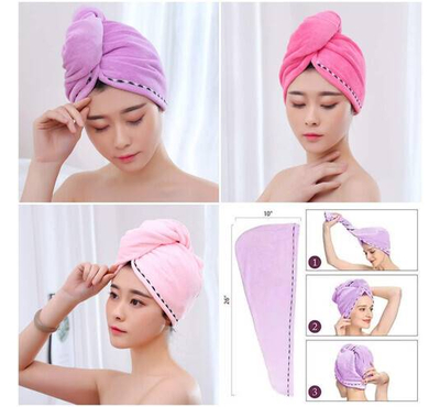 Hair Drying Towel Ultra Water Absorbent Twist Hair Turban Drying Cap Hair Wrap