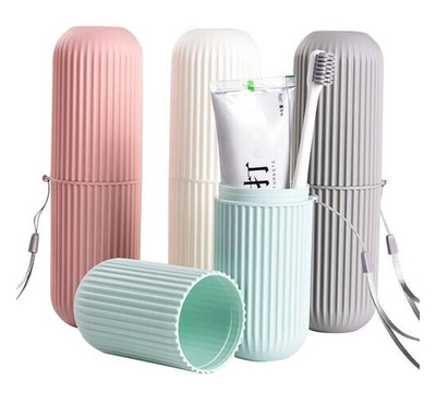 Capsule Shape Travel Toothbrush Toothpaste Case Holder