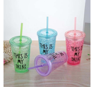 Luxury plastic ice straw cup per piece