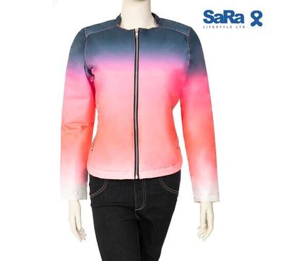 SaRa Ladies Jacket (NWWJ25G-Gradient Coral AOP), Size: M