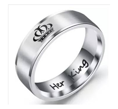 Silver Stainless Steel King Ring