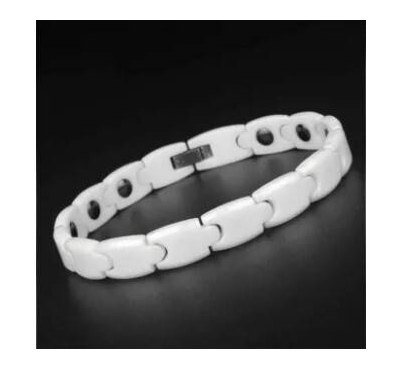 Trusty Lan Health Magnet Bracelet Men Jewelry White Ceramic Adjustable Bracelets