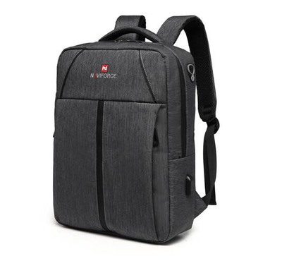 NAVIFORCE B6809 Fashion Casual Men's Backpacks Large Capacity Business Travel USB Charging Bag - Gray
