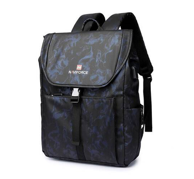 NAVIFORCE NFB6802 CF Blue Waterproof Mens Backpack with Separate Laptop Compartment Sport Business Bag - CF Blue
