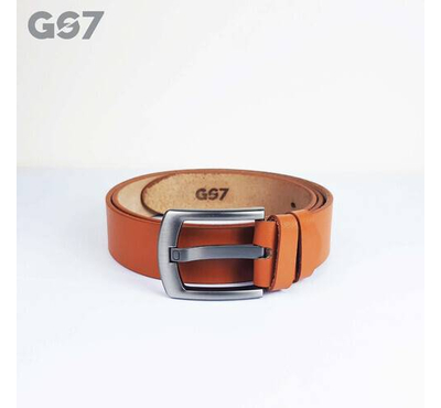 B76. GS7 Mens Brown Leather Belt