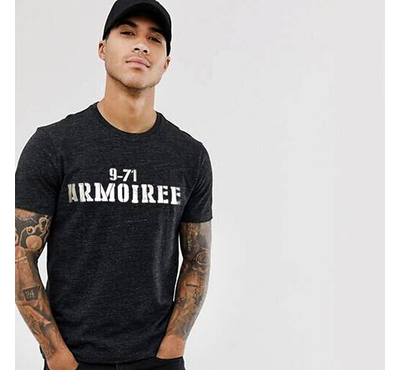 Men's Cotton T-Shirt AMTB 29-Black, Size: M