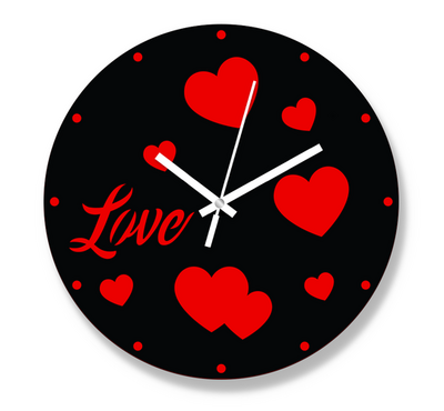 Valentine Thematic Wooden Board Wall Clock DCF-1037