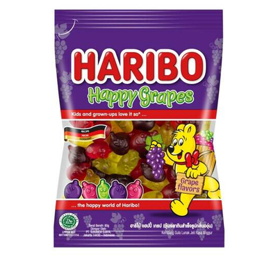 Haribo Happy Grapes Candy 80gm