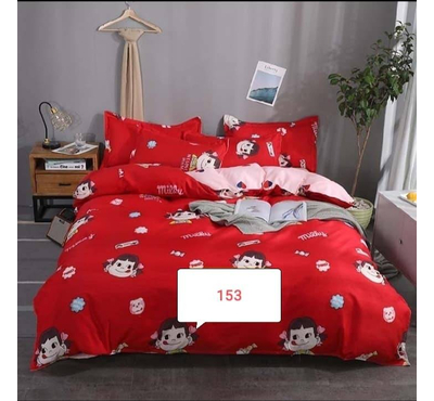 Red Monkey Cotton Bed Cover