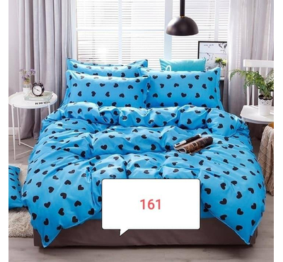 Blue Polka Dot Cotton Bed Cover