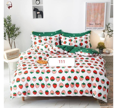 Strawberry Pops Cotton Bed Cover With Comforter