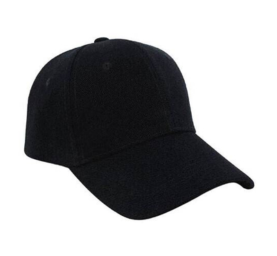 Solide Black Curved Cap For Men