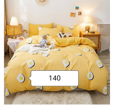 Yellow Eggyolks Cotton Bed Cover With Comforter