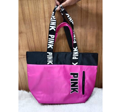 Women Fashion Shoulder Bags Mesh Travel Beach Tote Summer Carrying Pink Bag (Megenda)