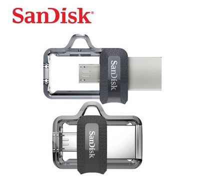 Sandisk Pendrive+OTG 32GB Micro and USB Ultra Dual Drive m3.0 Port Flash & OTG Drive For Android Devices and Computers - Micro, USB 3.0
