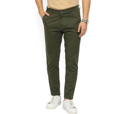 NZ-3106Slim-Fit Chino Gabardine Pants - Olive, Size: 30