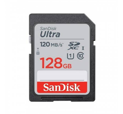 DSLR Camera SanDisk Ultra SDHC-UHS-1 SD Card 128GB with Free High Speed Card Rider