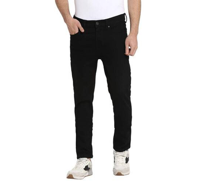 NZ-13075Slim-fit Stretchable Denim Jeans Pant For Men - Deep Black