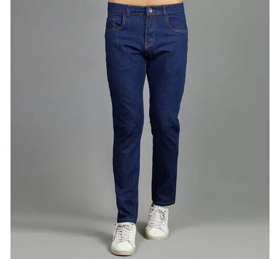 NZ-13002 Slim-fit Stretchable Denim Jeans Pant For Men - Dark Blue