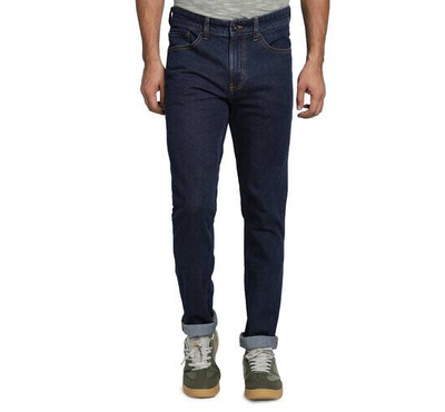 NZ-13074Slim-fit Stretchable Denim Jeans Pant For Men - Dark Blue