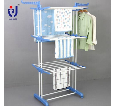 Three Layers Rectangle Collapsible Clothes Rack Stand Dryer Of Clothes Hanger