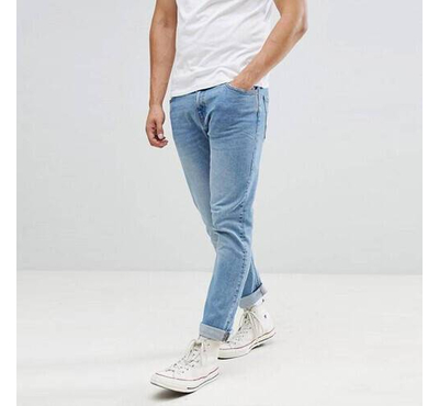 NZ-13011 Slim-fit Stretchable Denim Jeans Pant For Men - Deep Black