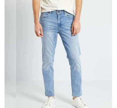 NZ-13091 Slim-fit Stretchable Denim Jeans Pant For Men - Light Blue