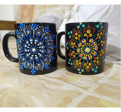 Handpainted Ceramic mug - Black
