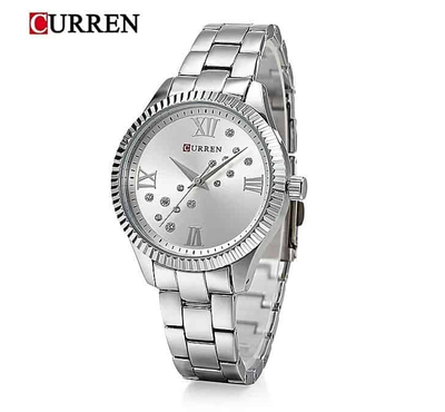 CURREN 9009 Fashion Women Rhinestone Quartz Watch Waterproof Wrist Watch
