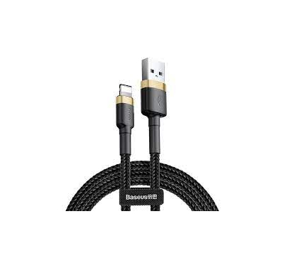 Baseus Cafule Cable Durable Nylon Braided Wire USB / Lightning 1.5A 2M Black-Gold (CALKLF-CV1)