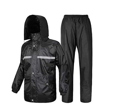 Sikander- Heavy Duty Waterproof (Single Layer Seam Taping) Raincoat L Size Black Color for Men/Boy's