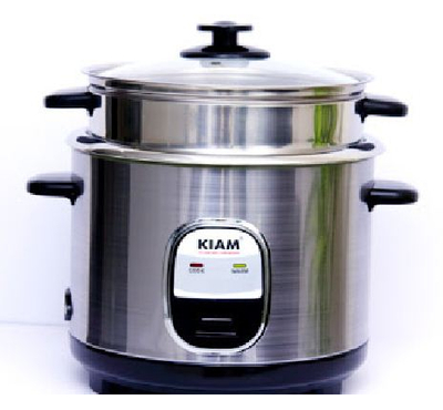 kiam Rice Cooker steel (double glass ss bati) straight 1.8L