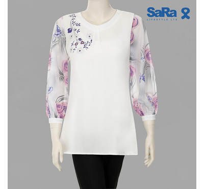 SaRa Ladies Fashion Tops (WFT161YH-White)