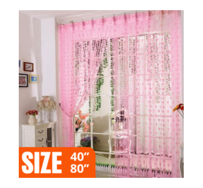 Love Heart String Curtain Window Door Divider Sheer Curtain Valance, Curtains Sets