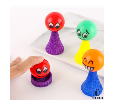 1Pcs Funny Spring Stress Relief Lighting Jumping Emoji Toy Decompression Vent Toys