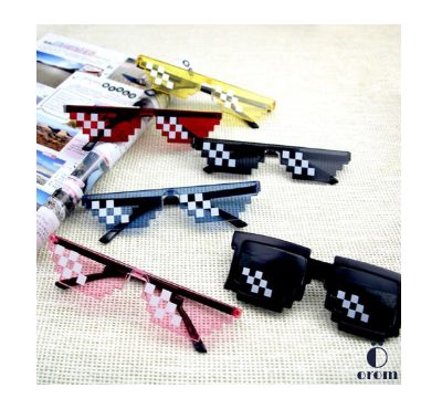Thug Life Sunglasses Funny 8-Bit Pixel Retro Meme Mosaic Glasses Photo Props Unisex Sunglass Toy