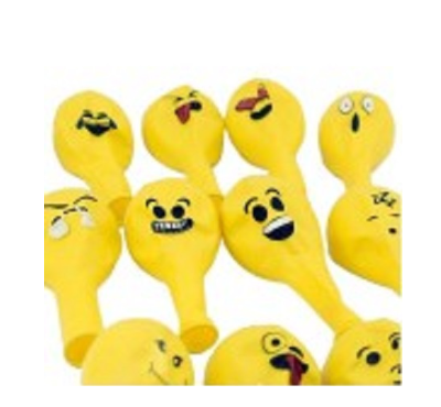 25Pcs Unique High Quality Latex Yellow Emoji Balloons (Emoji Smiley Face Happy Birthday Party Air Balloons)