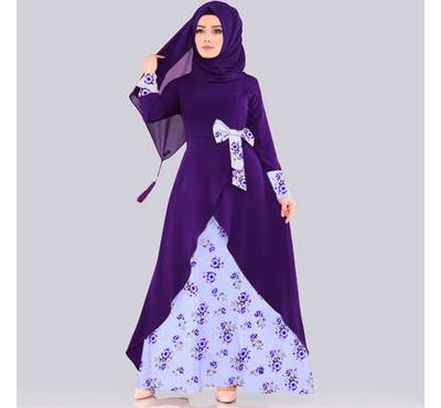 Iraq Stylish Special Printed Hijab Borkha  (Purple), Size: 38