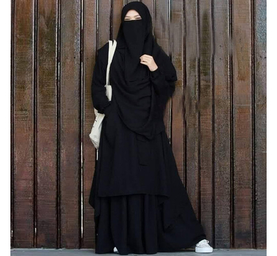 Irani Queen Stylish Abaya Black Full Set, Size: 36