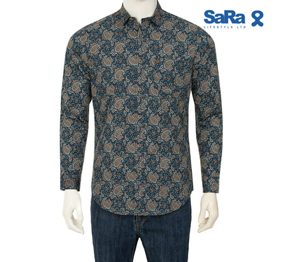 SaRa Mens Casual Shirt (MCS602FCH-Printed), Size: S