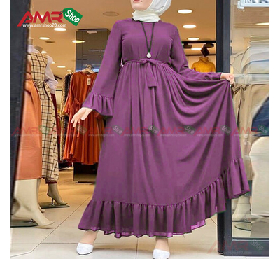Abaya Dubai Stylish Hijab Borkha  (Purple), Size: 36