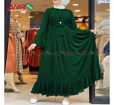 Abaya Dubai Stylish Hijab Borkha  (Green), Size: 36