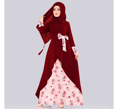Iraq Stylish Special Printed Hijab Borkha  (Maroon), Size: 38
