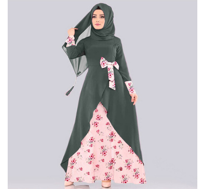 Iraq Stylish Special Printed Hijab Borkha  (Olive), Size: 38