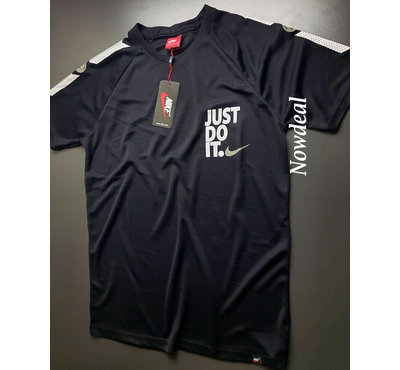 Premium Quality Black Stylish Jersey T-shirt - Just do it, Size: M