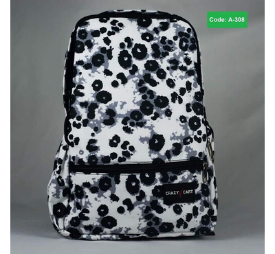 Stylish School Bag (Black & White Print)