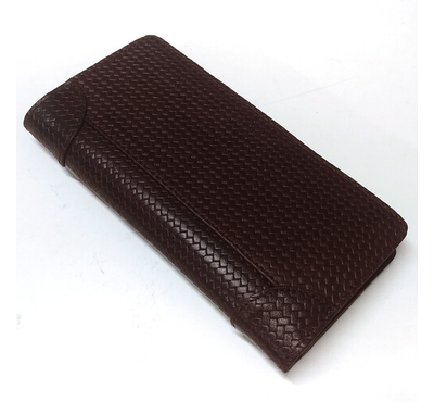 Stylish Magnetic Long Wallet For Men, Color: Chocolate
