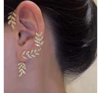 Ladies Cute Trendy Fashionable Stylish Ear Ring Earring Leaf Earrings Ear Cuff