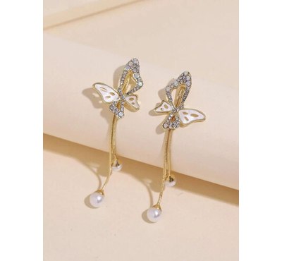 Ladies Cute Trendy Fashionable Stylish Ear Ring Earring Long Butterfly Earrings